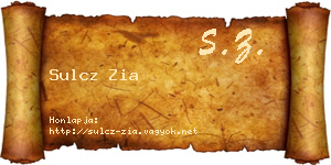 Sulcz Zia névjegykártya